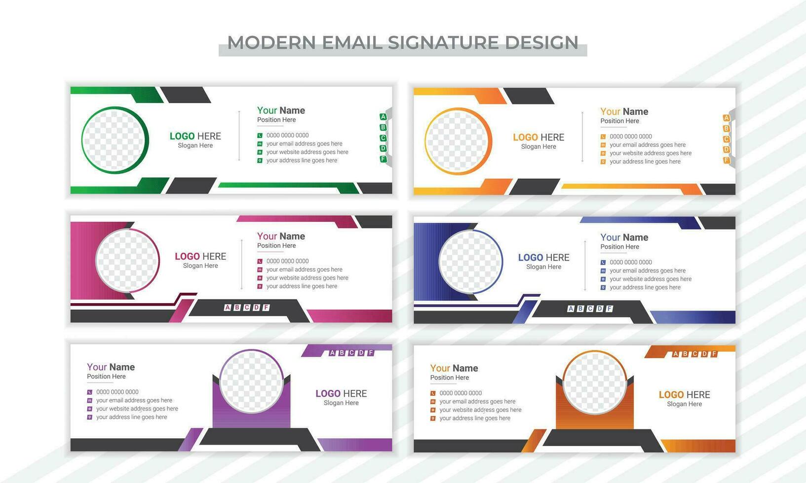 creativo e aziendale e-mail firma design vettore