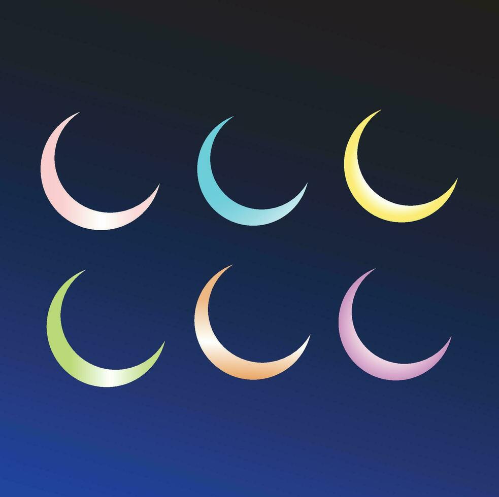 mezzaluna Luna nel pastello colori, cielo sfondo vettore