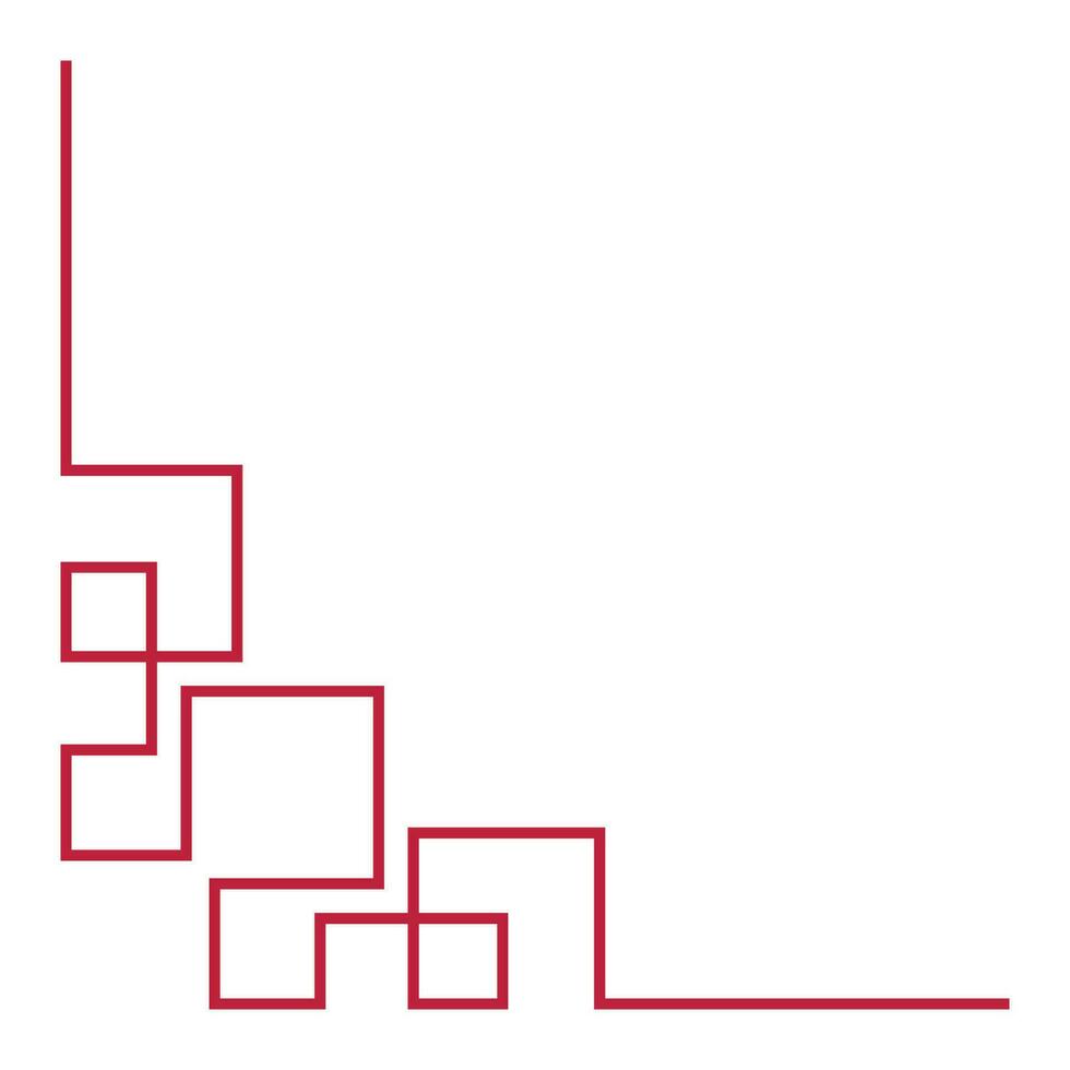 rosso angolo linea, confine cinese.coreano elemento Linee. Giappone .Asia demarcazione linea. Cinese nuovo anno vettore