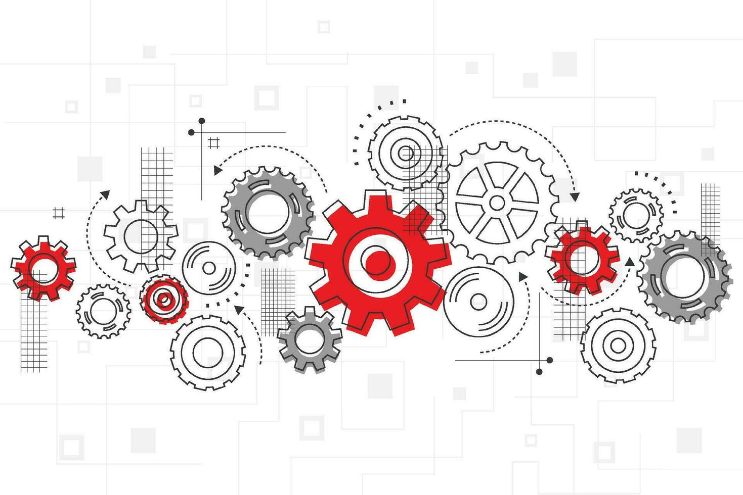 sfondo astratto meccanismo ruota dentata. tecnologia della macchina. illustrazione vettoriale