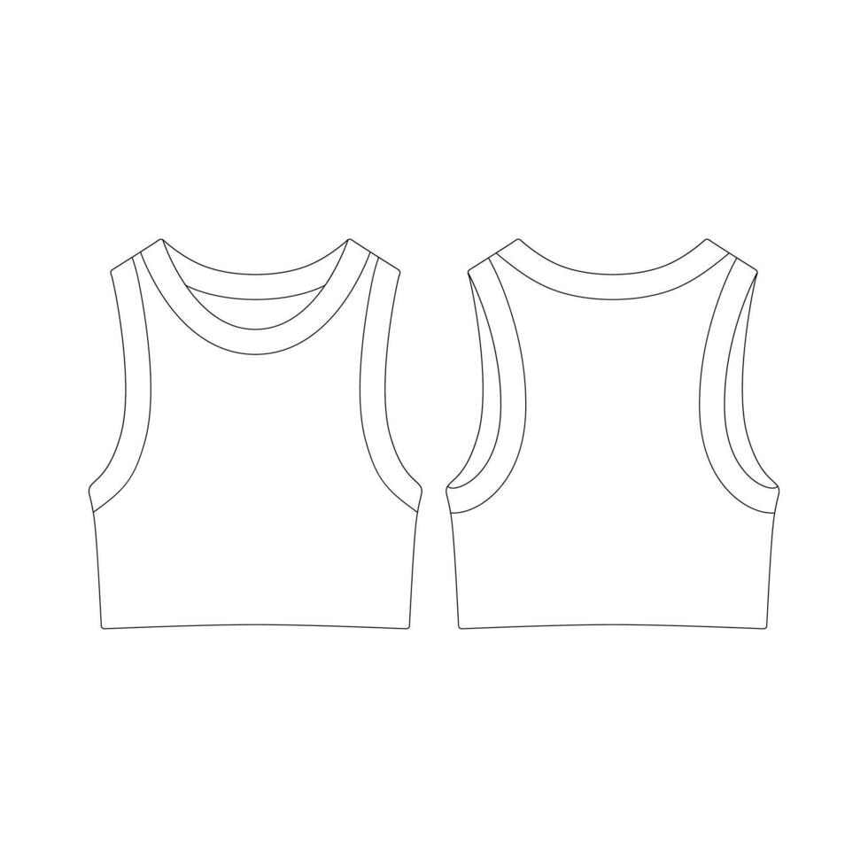 modello alto collo gli sport reggiseno vettore illustrazione piatto design schema capi di abbigliamento collezione