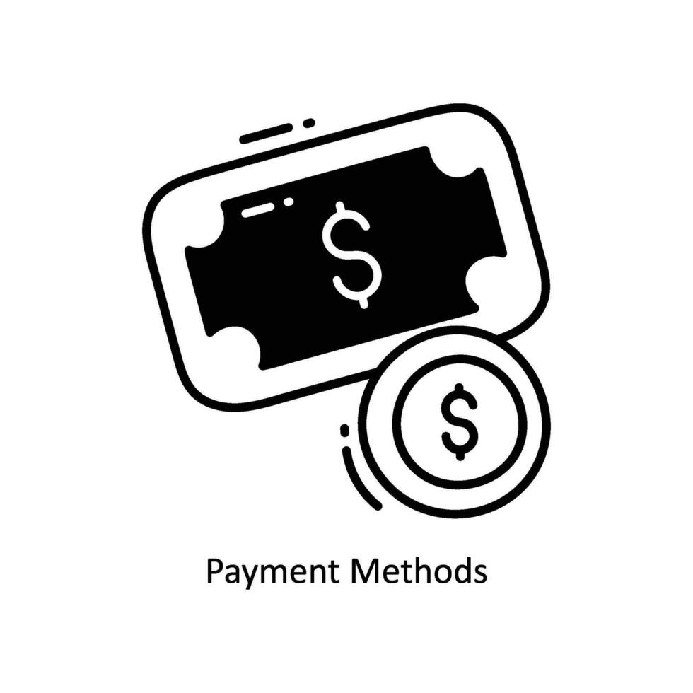 pagamento metodi scarabocchio icona design illustrazione. e-commerce e shopping simbolo su bianca sfondo eps 10 file vettore