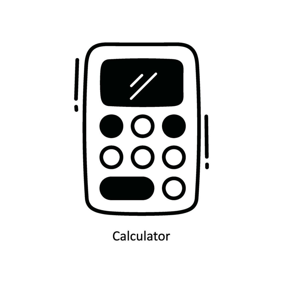 calcolatrice scarabocchio icona design illustrazione. scuola e studia simbolo su bianca sfondo eps 10 file vettore