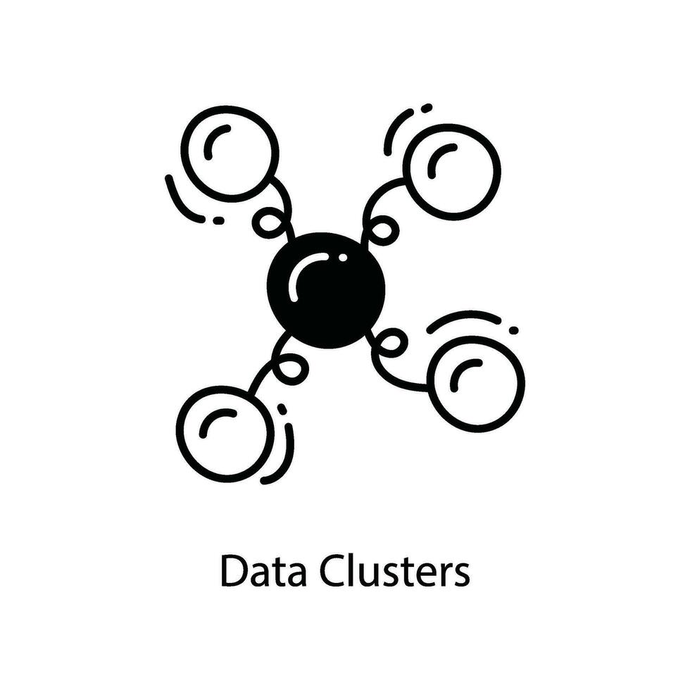 dati cluster scarabocchio icona design illustrazione. networking simbolo su bianca sfondo eps 10 file vettore