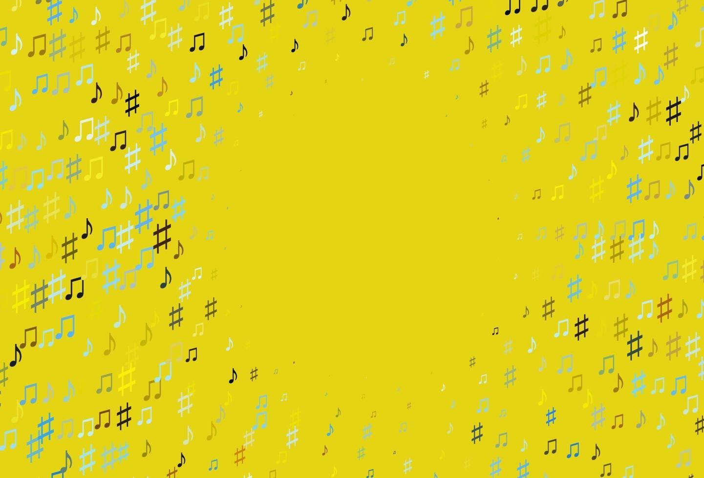 texture vettoriale azzurro, giallo con note musicali.