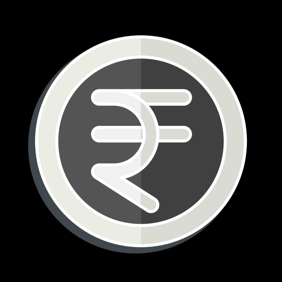 icona rupia. relazionato per India simbolo. lucido stile. semplice design modificabile. semplice illustrazione vettore