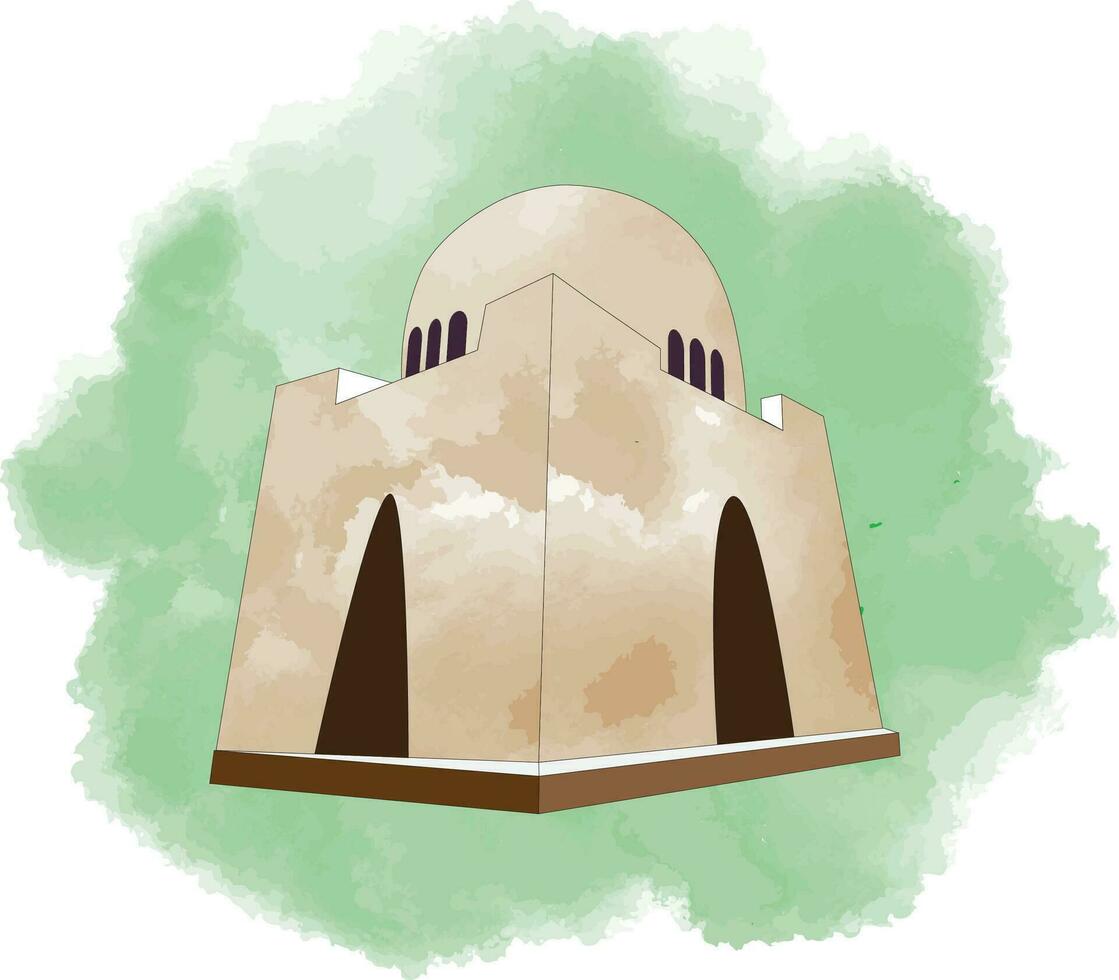 mizar e quid mausoleo di Maometto ali jinnah karachi sinda Pakistan vettore illustrazione design