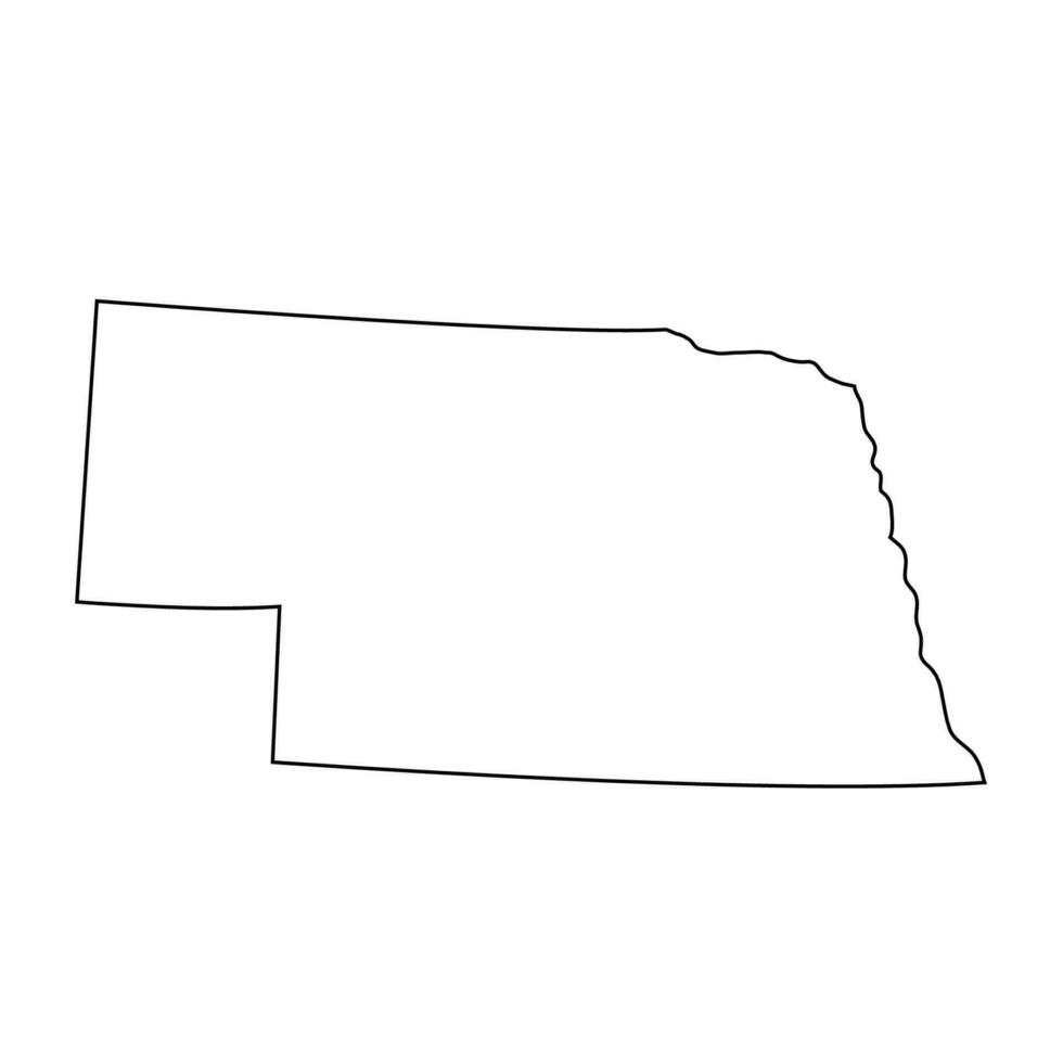 Nebraska - noi stato. contorno linea nel nero colore. vettore illustrazione. eps 10