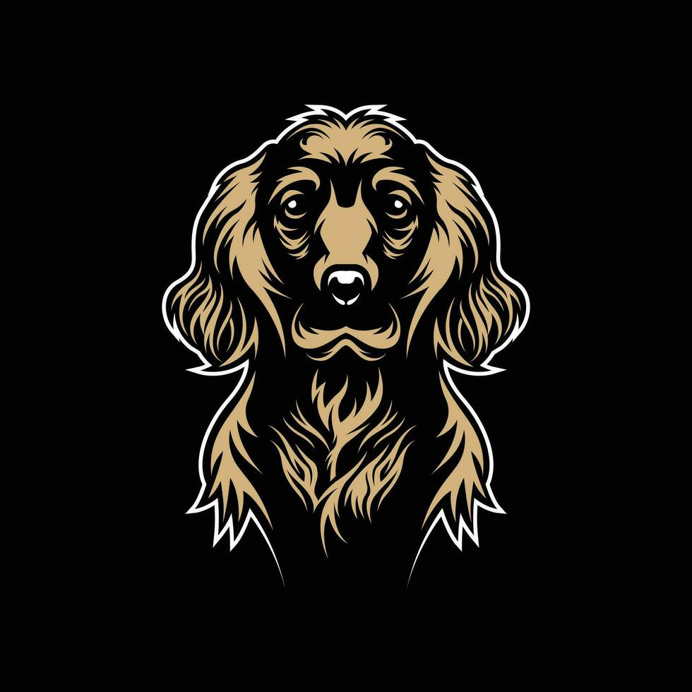 cocker spaniel silhouette vettore, retrò logo, Vintage ▾, cane testa, minimalismo, cane arte, all'aperto logo, cane illustrazione, a caccia vettore