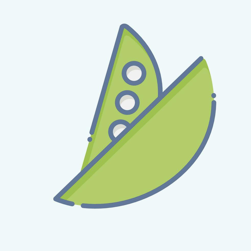 icona piselli. relazionato per frutta e verdura simbolo. scarabocchio stile. semplice design modificabile. semplice illustrazione vettore