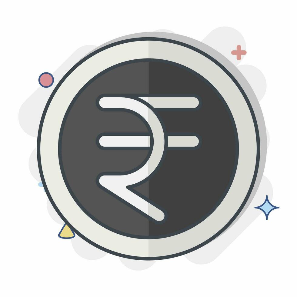 icona rupia. relazionato per India simbolo. comico stile. semplice design modificabile. semplice illustrazione vettore