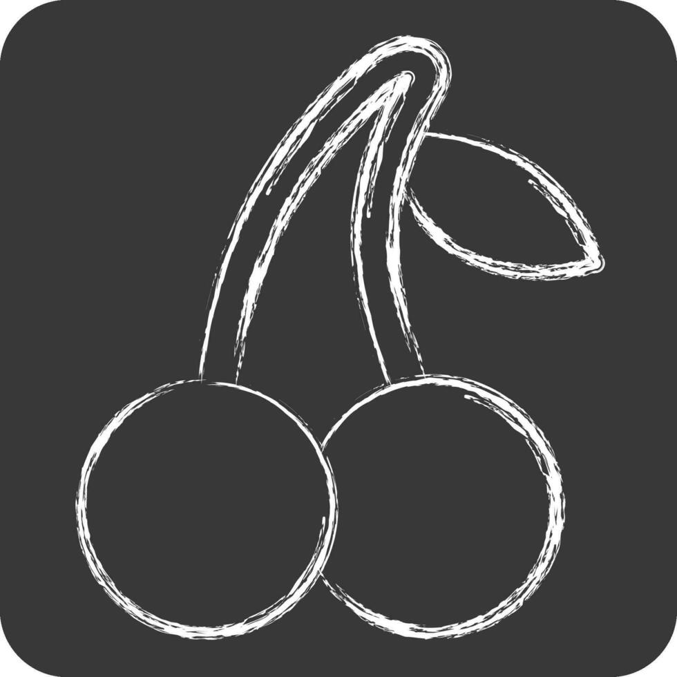 icona ciliegia. relazionato per frutta e verdura simbolo. gesso stile. semplice design modificabile. semplice illustrazione vettore