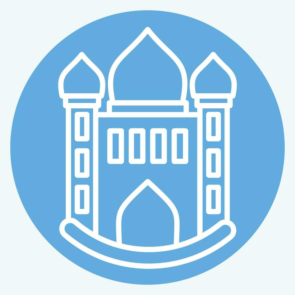 icona moschea. relazionato per icona edificio simbolo. blu occhi stile. semplice design modificabile. semplice illustrazione vettore