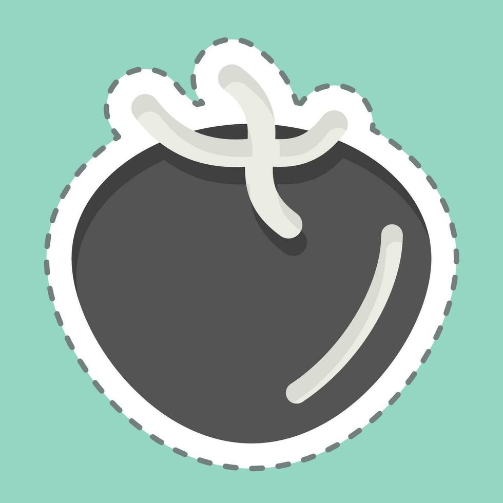 etichetta linea tagliare pomodoro. relazionato per frutta e verdura simbolo. semplice design modificabile. semplice illustrazione vettore