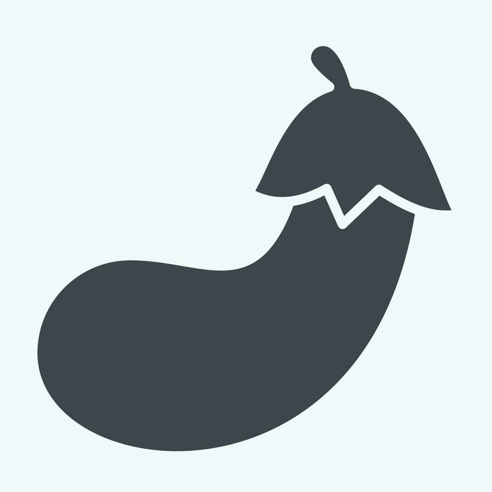 icona melanzana. relazionato per frutta e verdura simbolo. glifo stile. semplice design modificabile. semplice illustrazione vettore