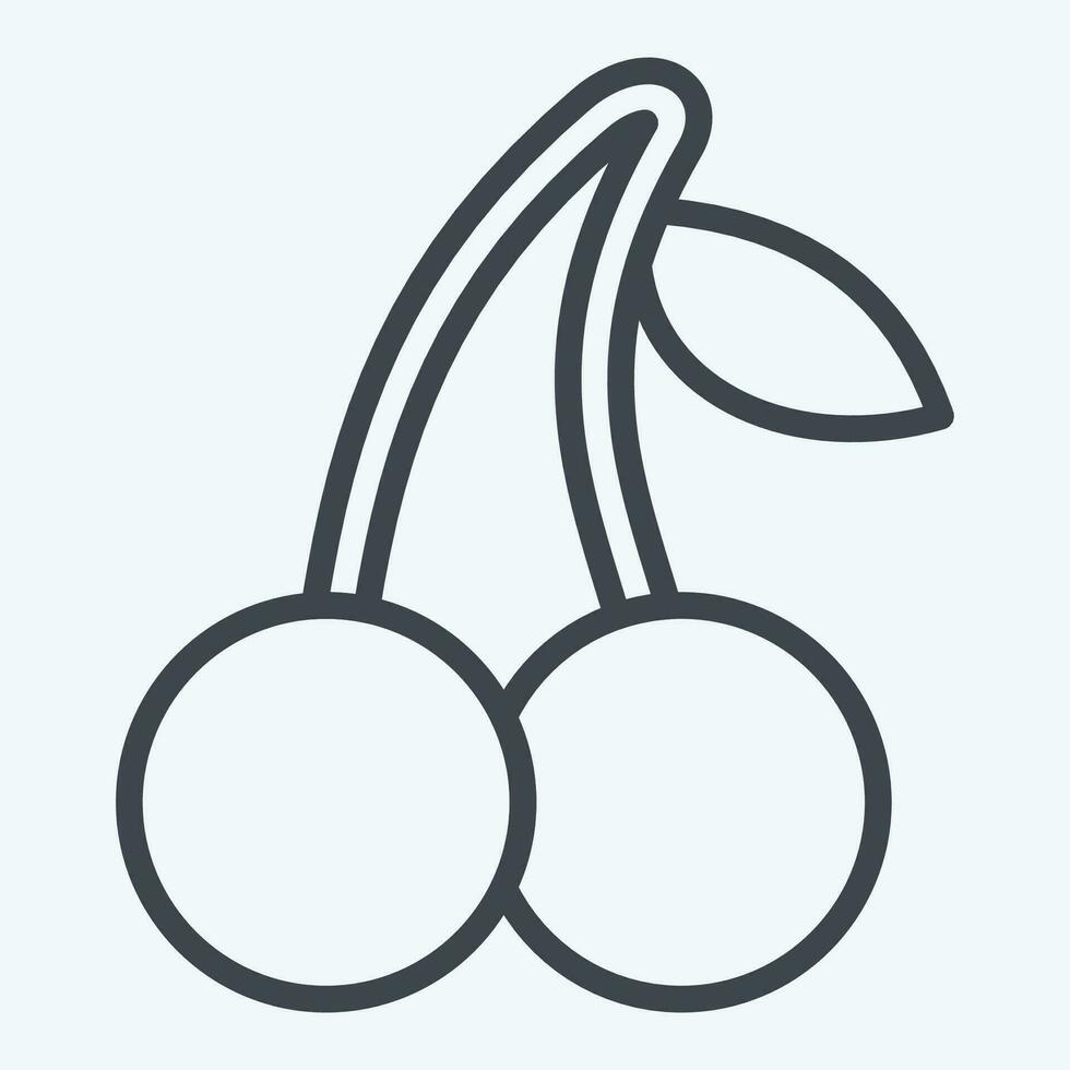 icona ciliegia. relazionato per frutta e verdura linea stile. semplice design modificabile. semplice illustrazione vettore