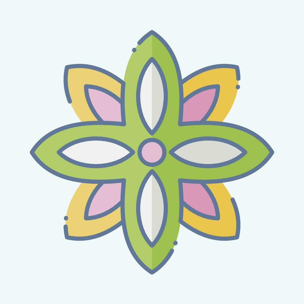 icona anice. relazionato per India simbolo. scarabocchio stile. semplice design modificabile. semplice illustrazione vettore