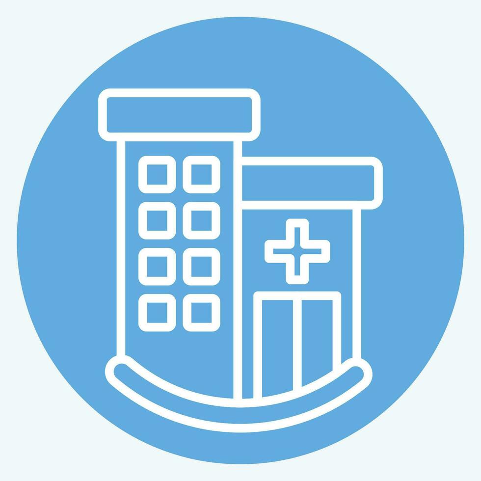 icona clinica. relazionato per icona edificio simbolo. blu occhi stile. semplice design modificabile. semplice illustrazione vettore