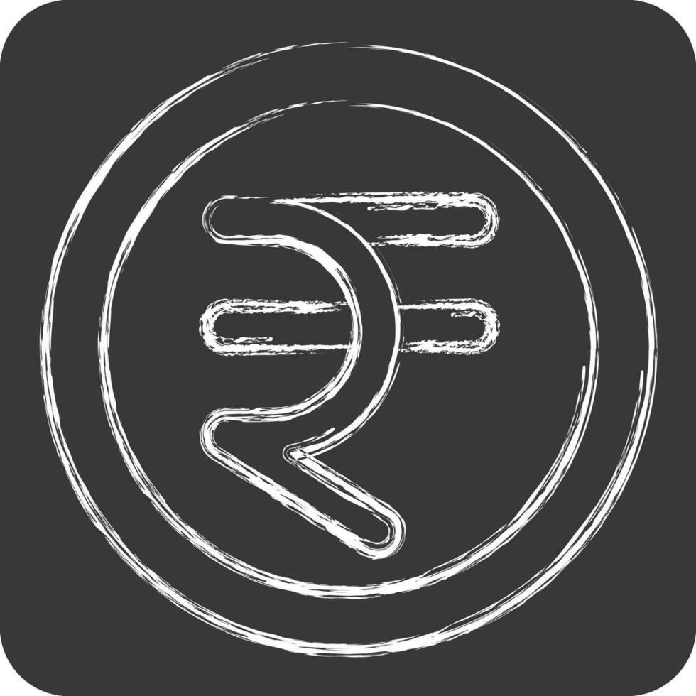 icona rupia. relazionato per India simbolo. gesso stile. semplice design modificabile. semplice illustrazione vettore