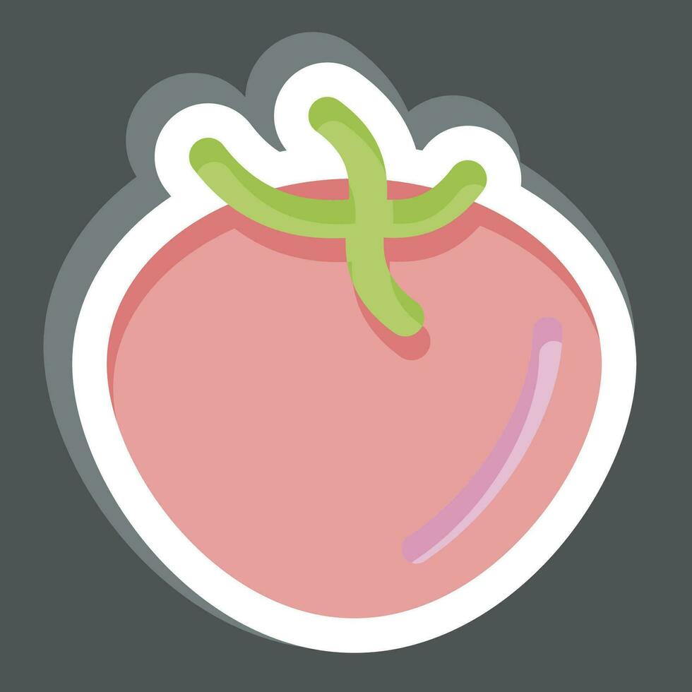 etichetta pomodoro. relazionato per frutta e verdura simbolo. semplice design modificabile. semplice illustrazione vettore