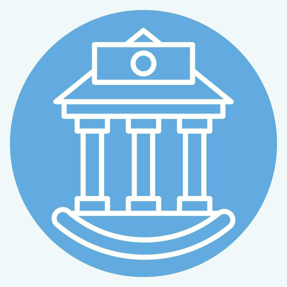 icona banca. relazionato per icona edificio simbolo. blu occhi stile. semplice design modificabile. semplice illustrazione vettore