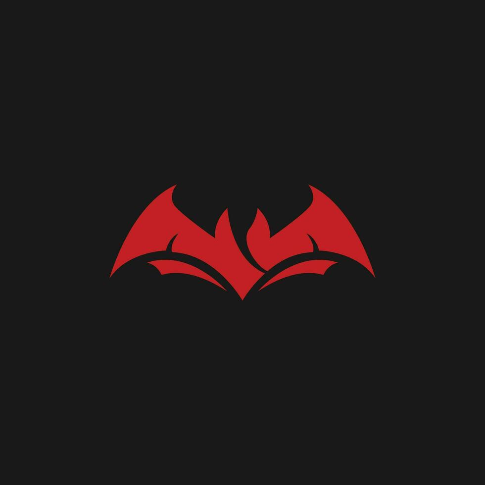 rosso pipistrello vettore icona logo modello Halloween elemento