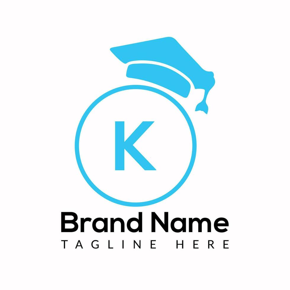 formazione scolastica logo su lettera K modello. iniziale educativo cartello concetto modello vettore