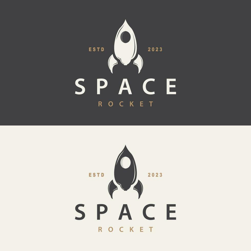 spazio razzo logo disegno, spazio veicolo tecnologia vettore, semplice templet moderno illustrazione vettore