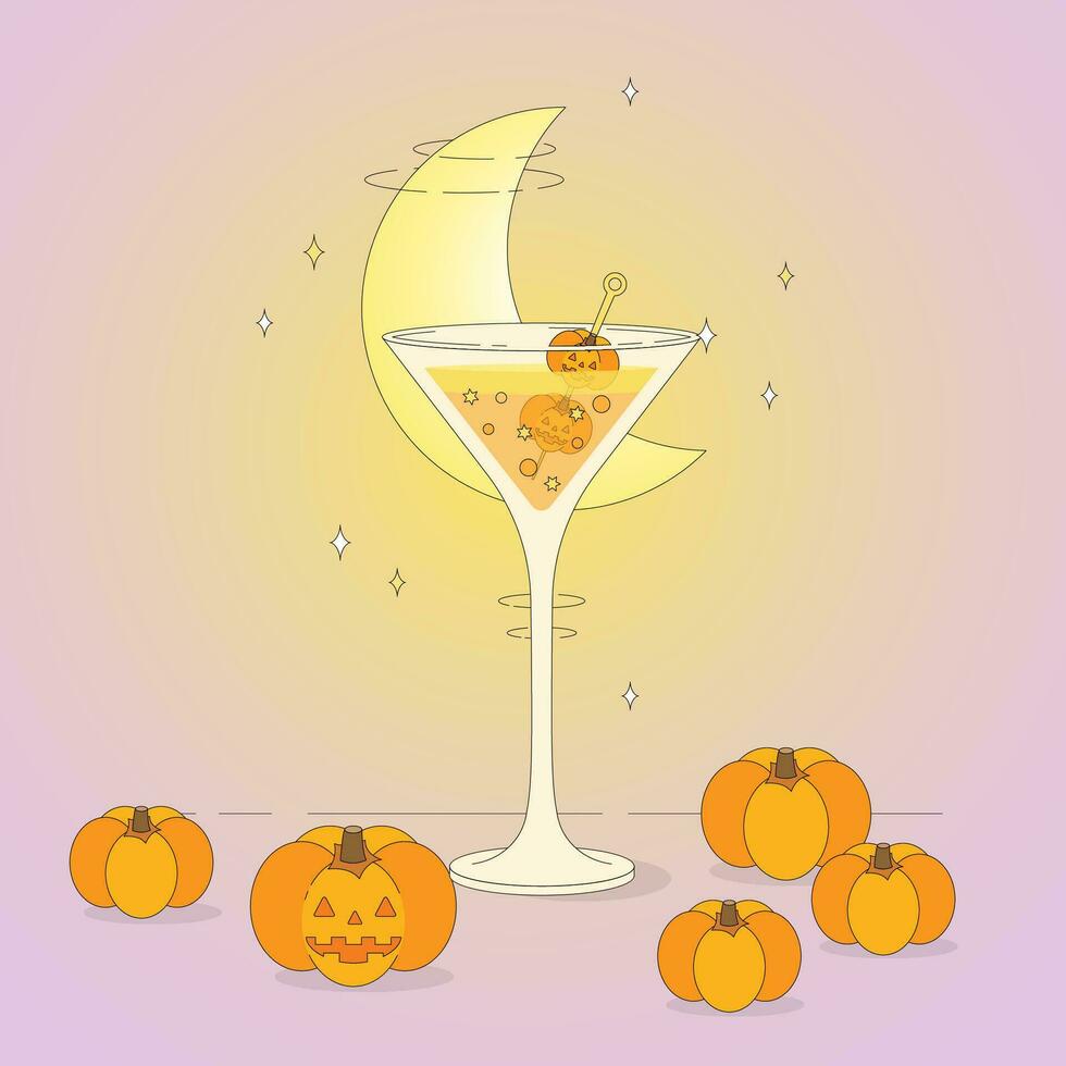 Halloween zucca Martini vettore