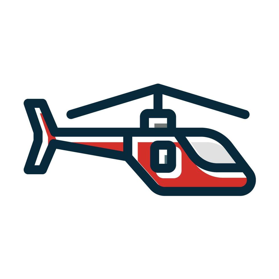 elicottero vettore di spessore linea pieno buio colori icone per personale e commerciale uso.