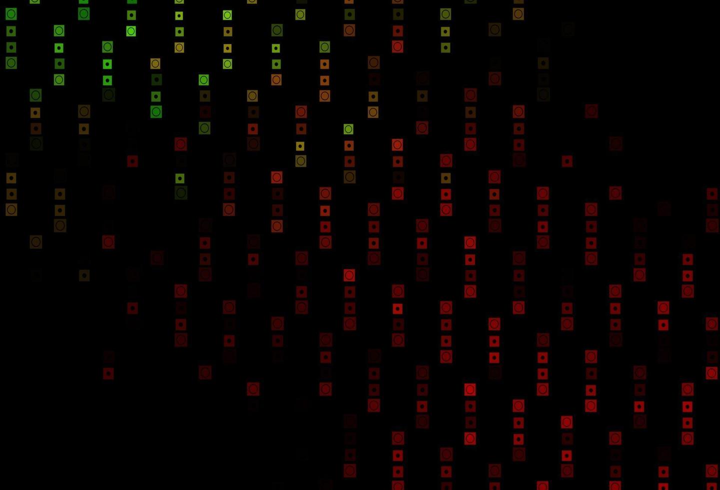 sfondo vettoriale verde scuro, rosso con rettangoli, cerchi.