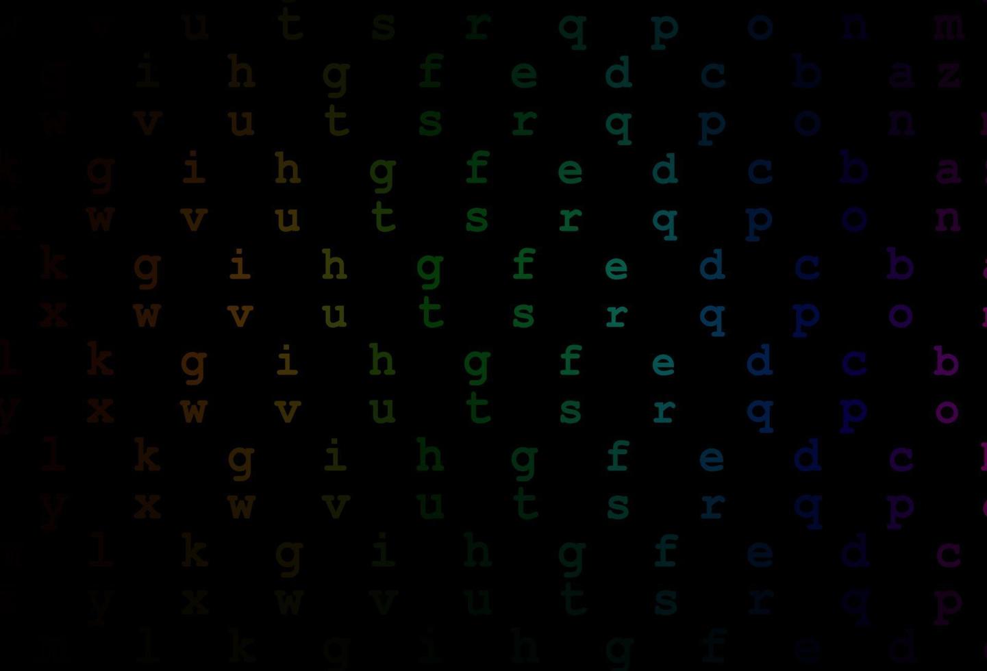 multicolore scuro, modello vettoriale arcobaleno con lettere isolate.