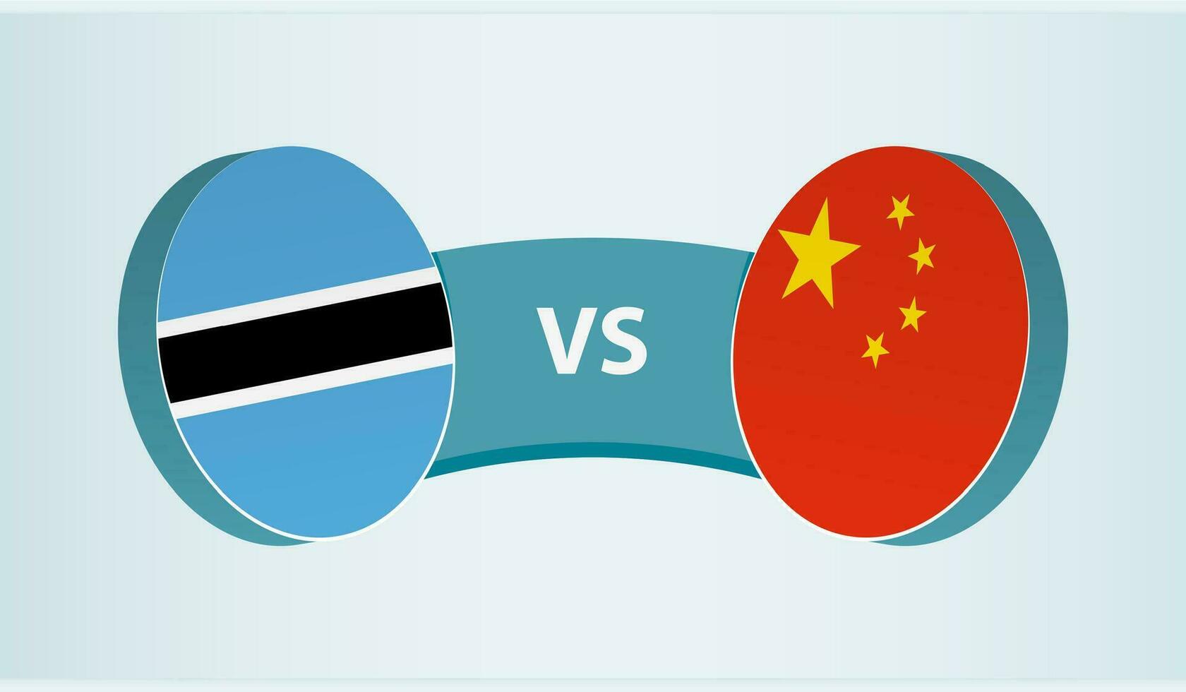 Botswana contro Cina, squadra gli sport concorrenza concetto. vettore