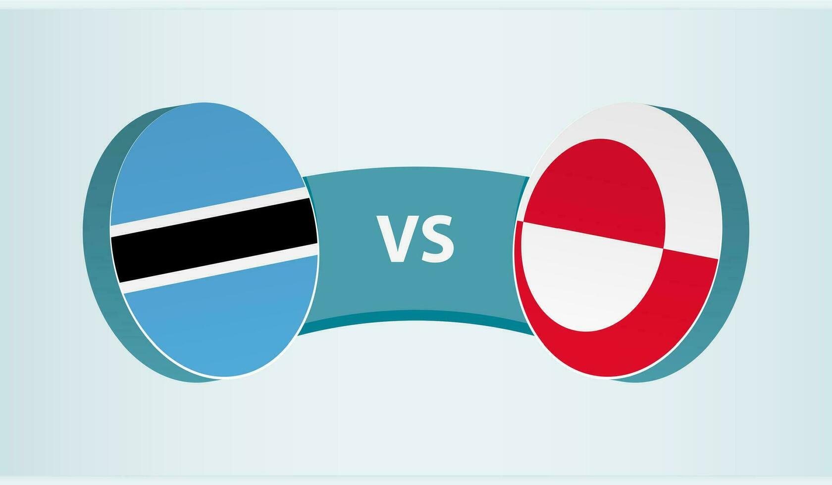 Botswana contro Groenlandia, squadra gli sport concorrenza concetto. vettore