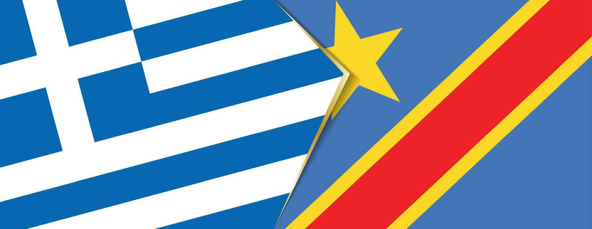 Grecia e dr congo bandiere, Due vettore bandiere.