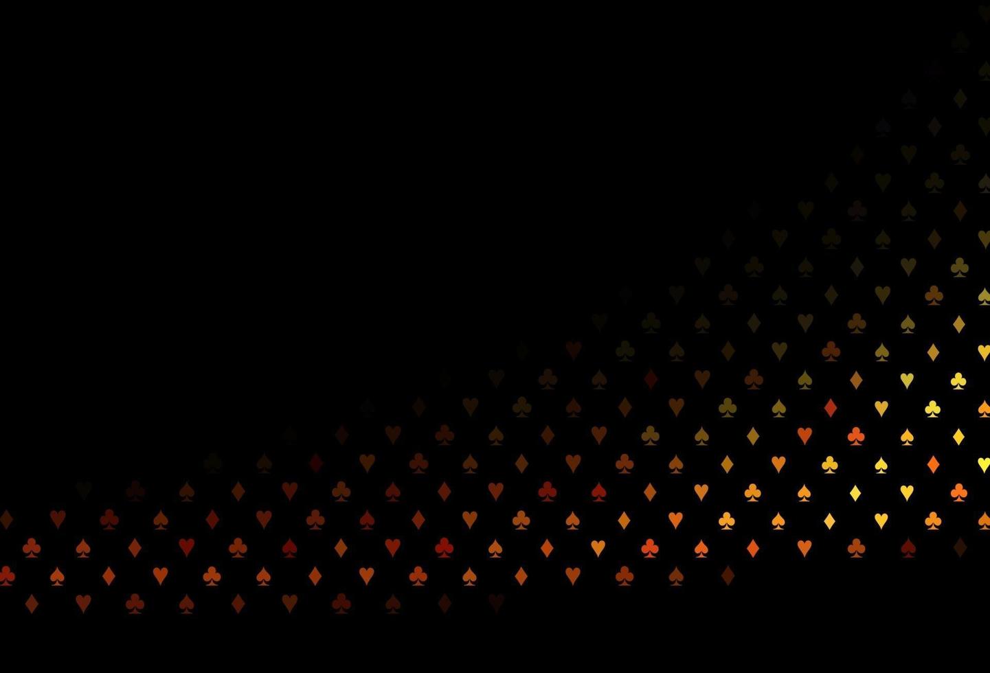 sfondo vettoriale arancione scuro con segni di carte.