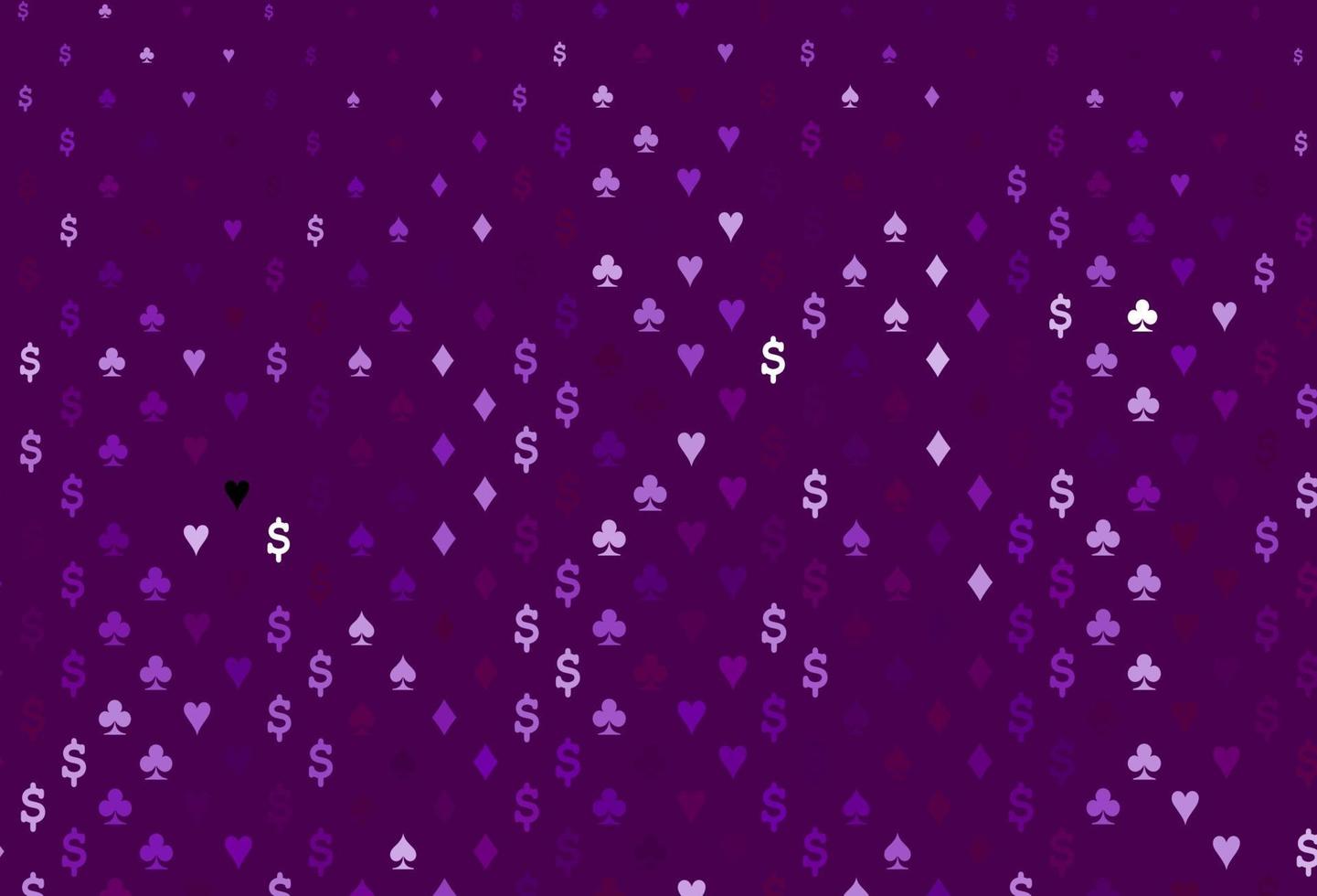 sfondo vettoriale viola scuro con segni di carte.
