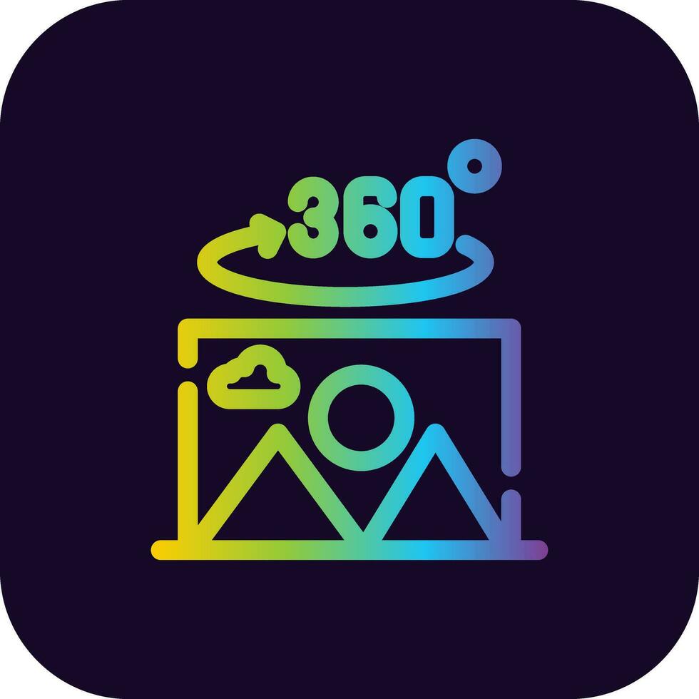 360 grado foto creativo icona design vettore