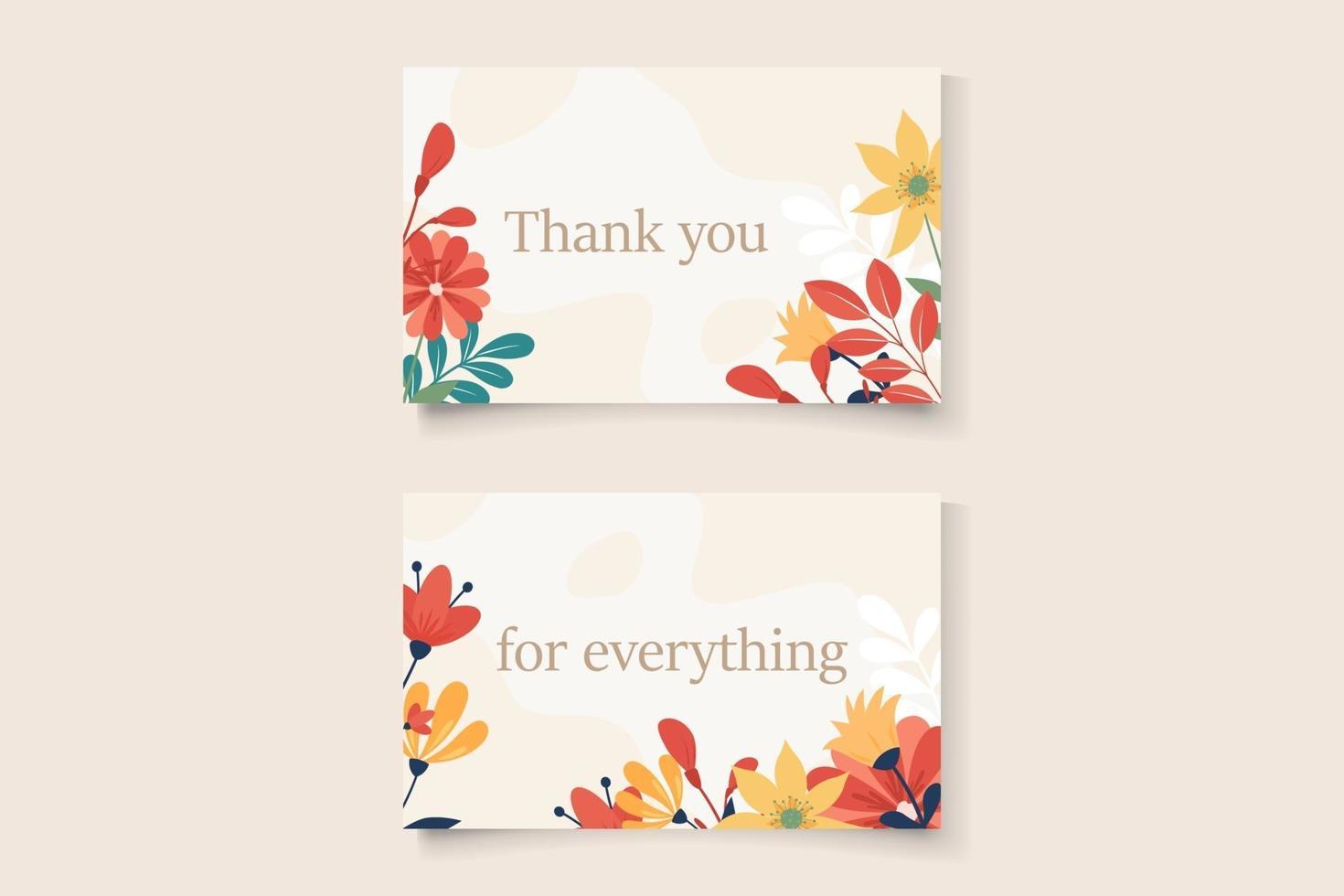 grazie card design su un tema di fiori primaverili vettore