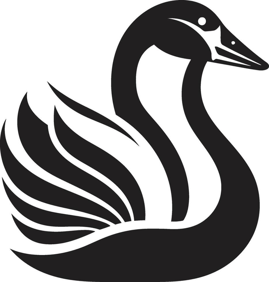 cigno lago eleganza design astratto cigno logo nel nero vettore