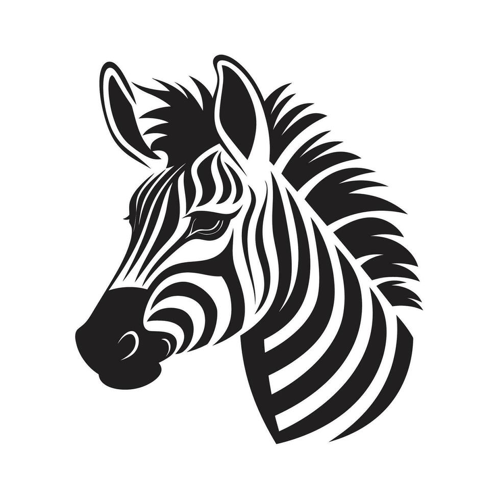 a strisce eleganza di natura maestoso zebra ritratto distintivo vettore