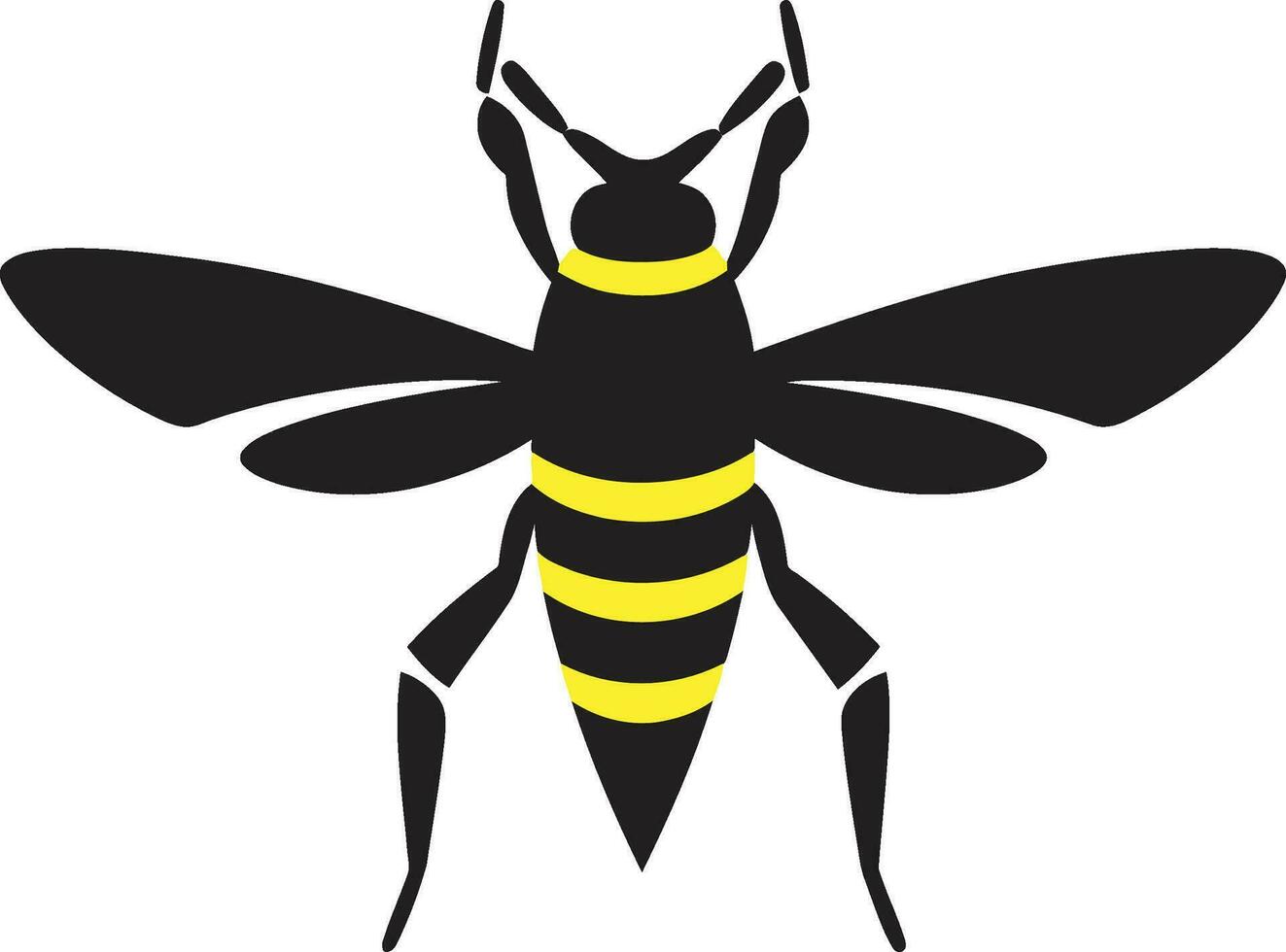 monocromatico insetto vendicatore cresta elegante vespa Regina profilo vettore