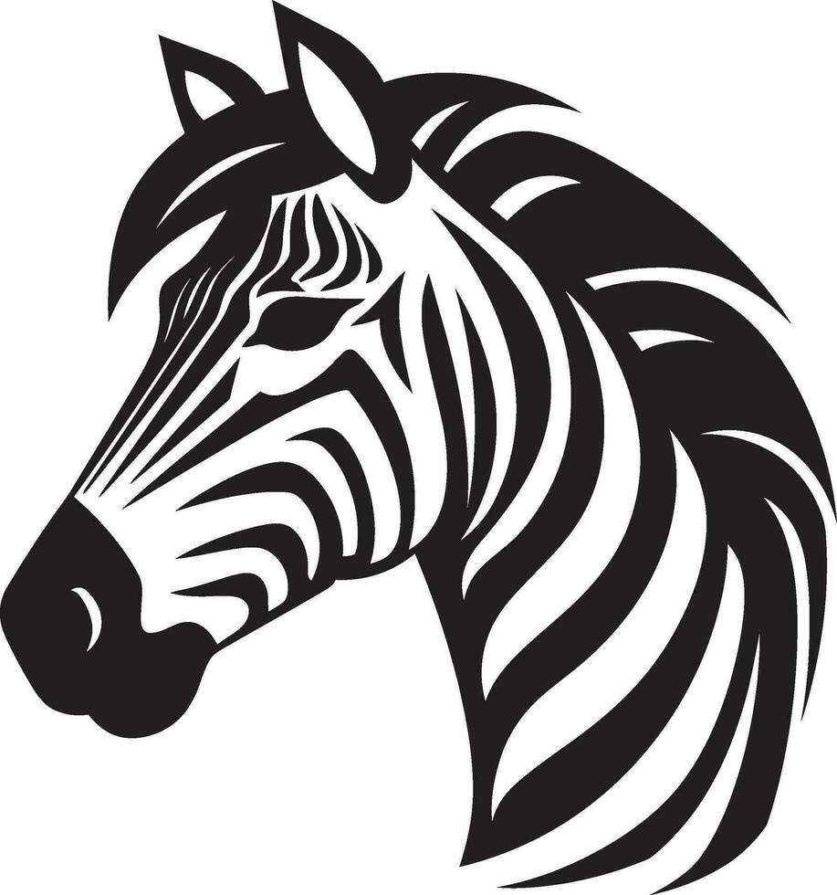 grazioso zebra logo vettore selvaggio a strisce iconico simbolo