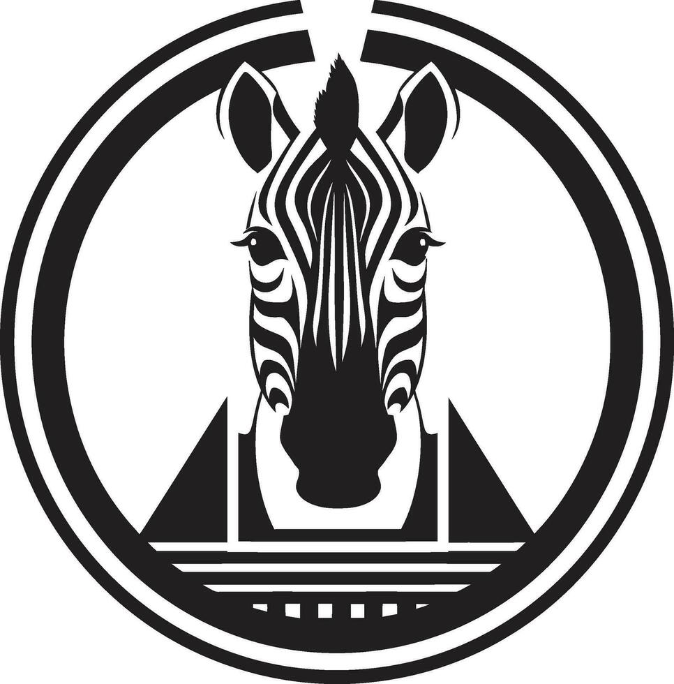il grazioso strisce logo aggirarsi zebra grafico vettore