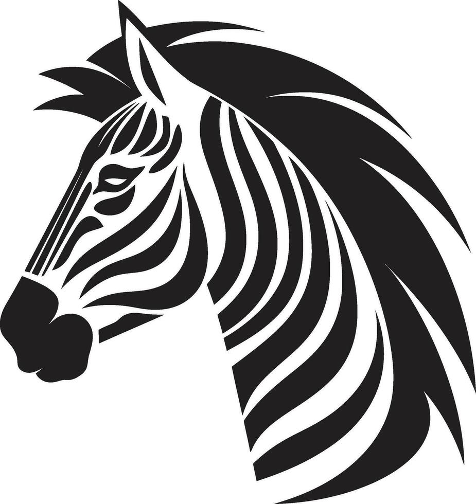 elegante zebra profilo distintivo a strisce eleganza emblema vettore