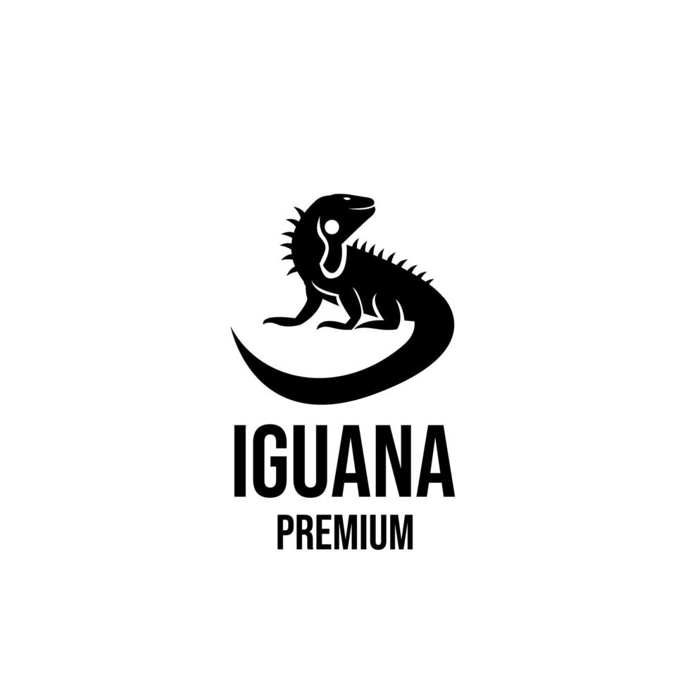 illustrazione del design dell'icona del logo dell'iguana vettore