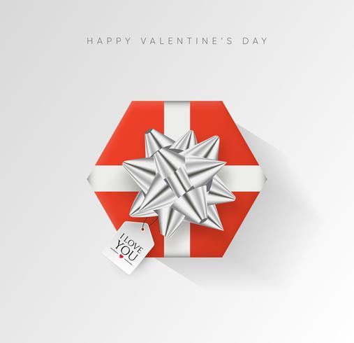 San Valentino sfondo vettoriale. Contenitore di regalo avvolto variopinto con il nastro. Illustrazione vettoriale festivo