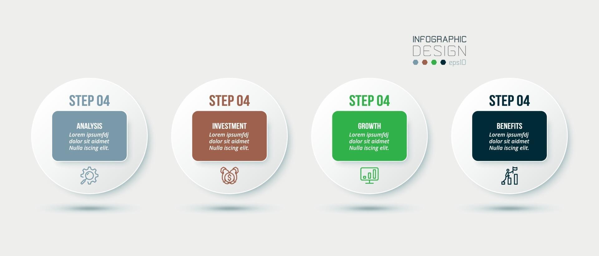 modello di infografica aziendale con design a gradini o opzioni. vettore