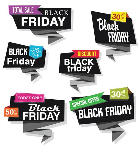 distintivi del Black Friday vettore