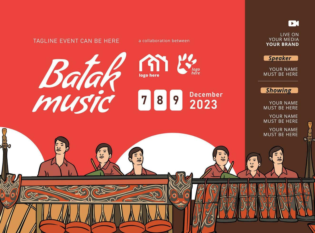 batak nord Sumatra Indonesia cultura illustrazione design idea vettore